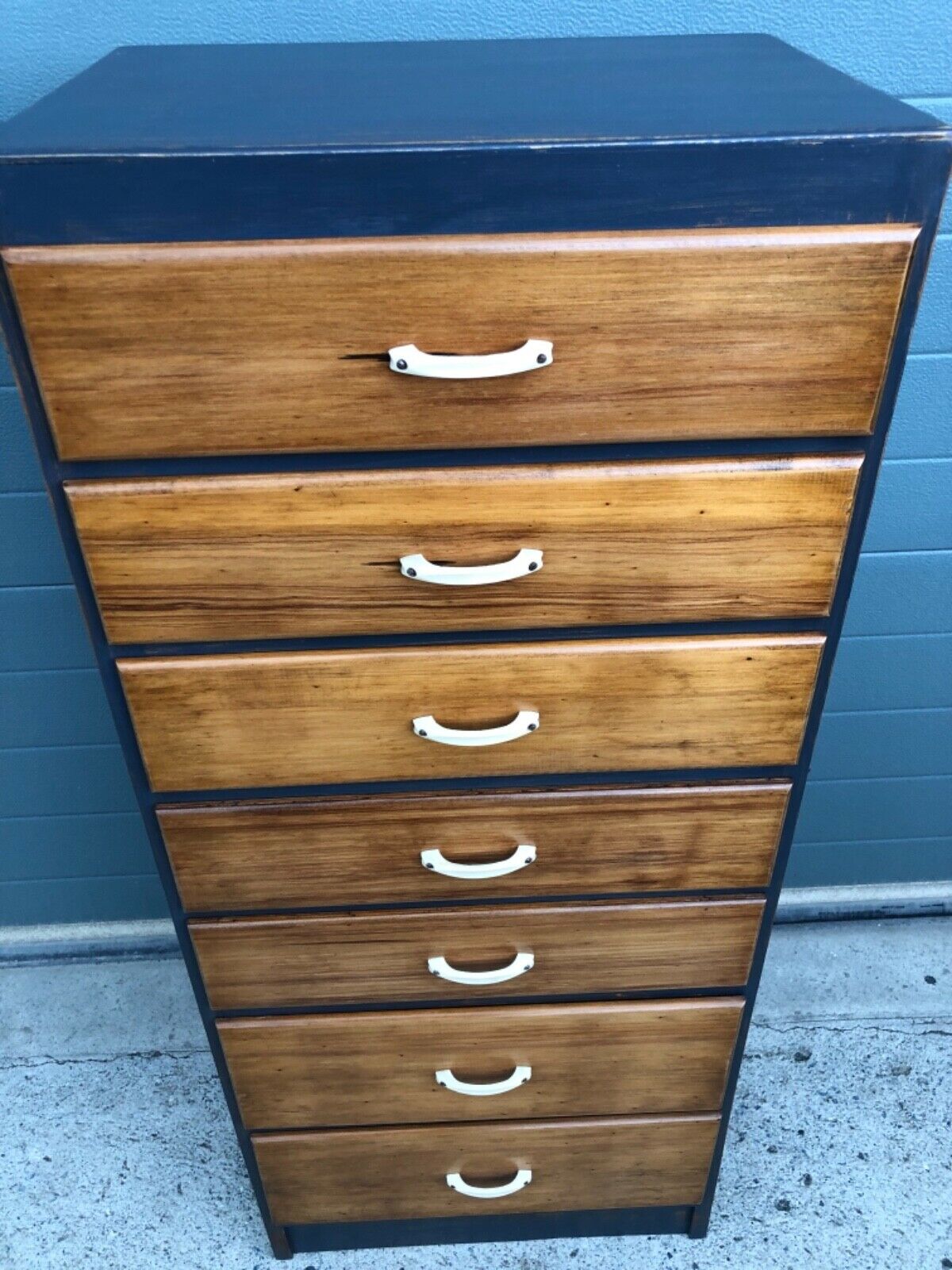 Handsome Tallboy Chest Of Seven Drawers / Vintage Tall Chest ( SOLD )