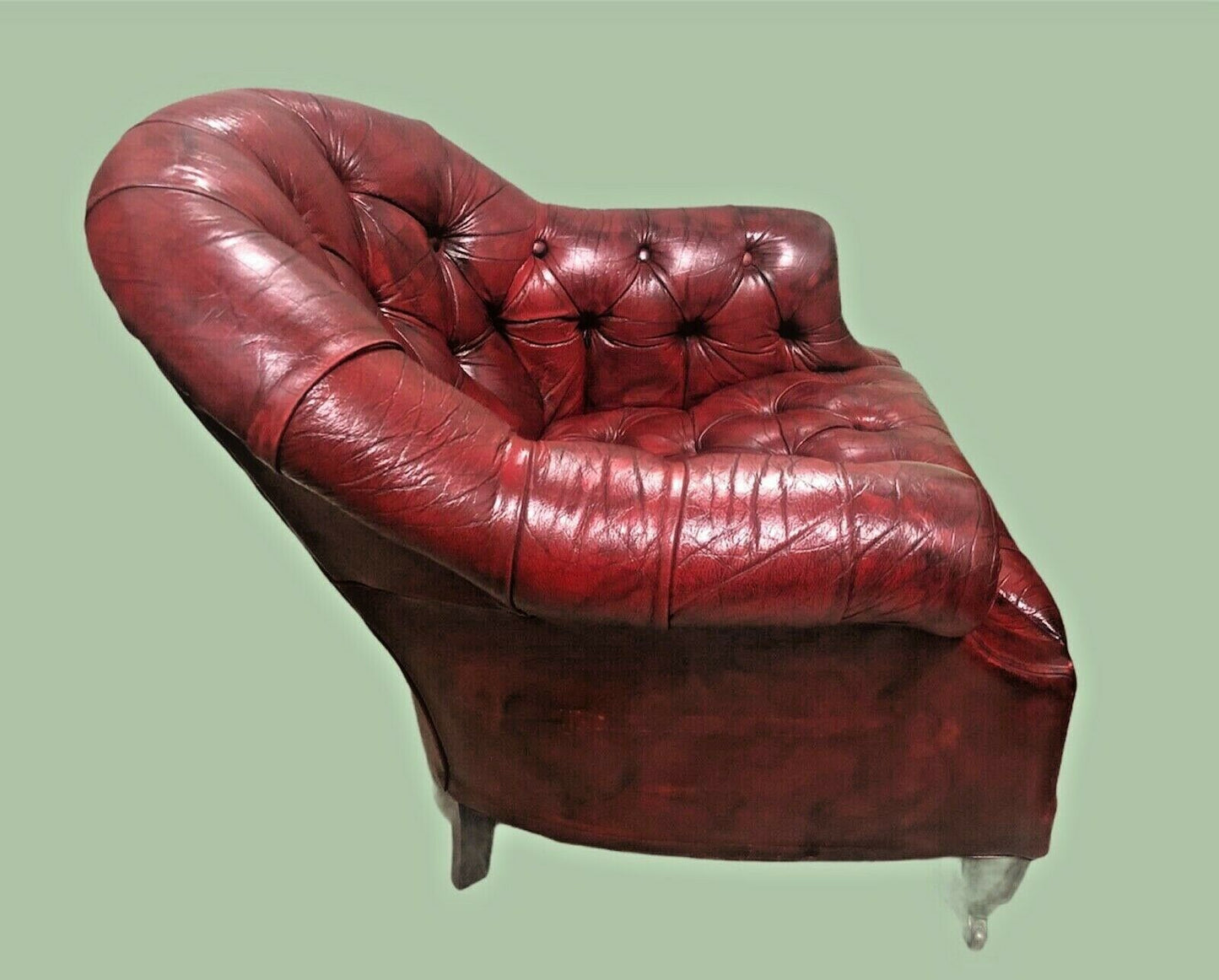 Stunning Vintage Chesterfield Style Red Leather Armchair ( SOLD )