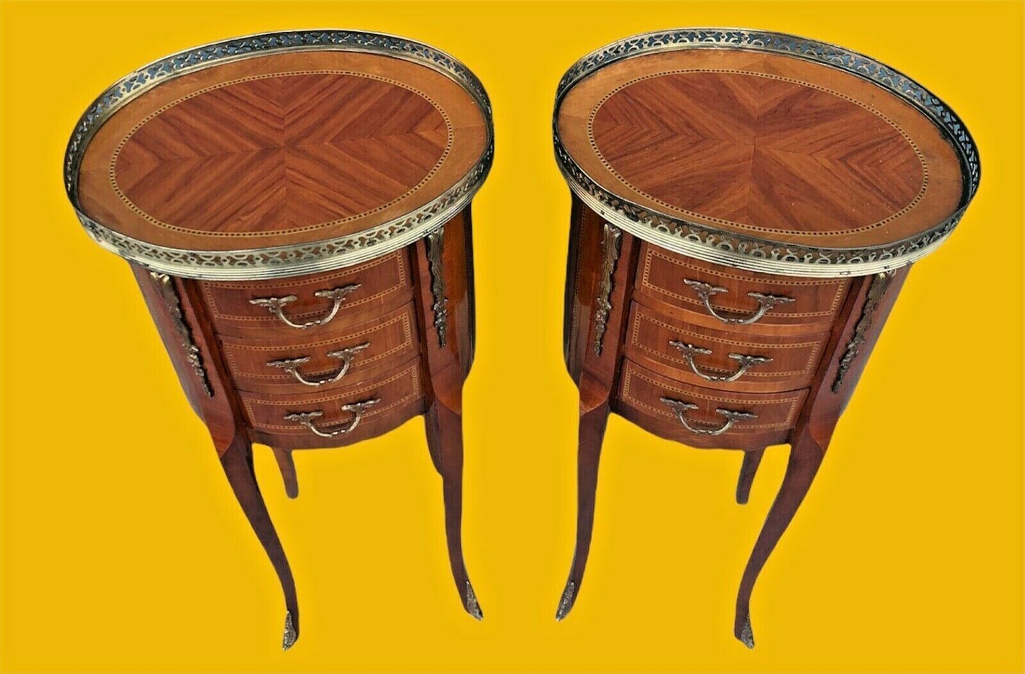 Stunning Pair Of Small Vintage French Lamp Tables / Bedside Tables ( SOLD )