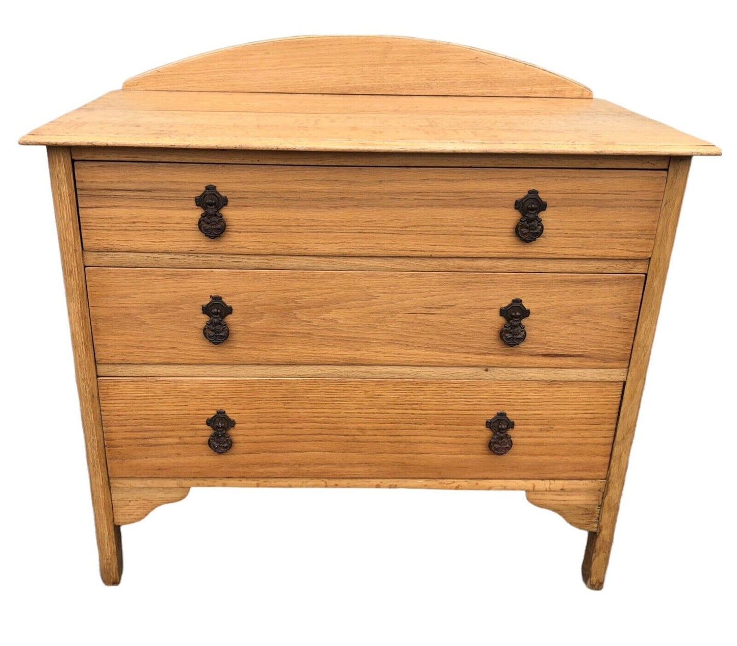 000926....Handsome Vintage Stripped Oak Chest Of Drawers ( sold )