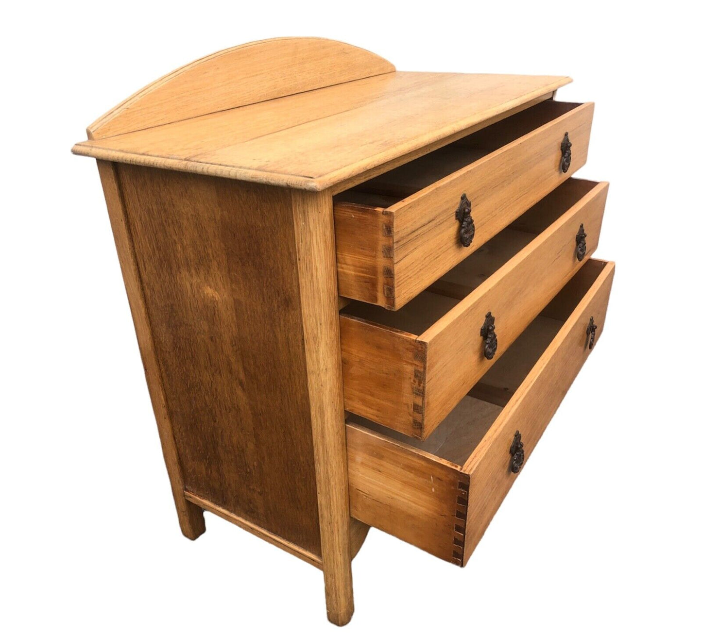 000926....Handsome Vintage Stripped Oak Chest Of Drawers ( sold )