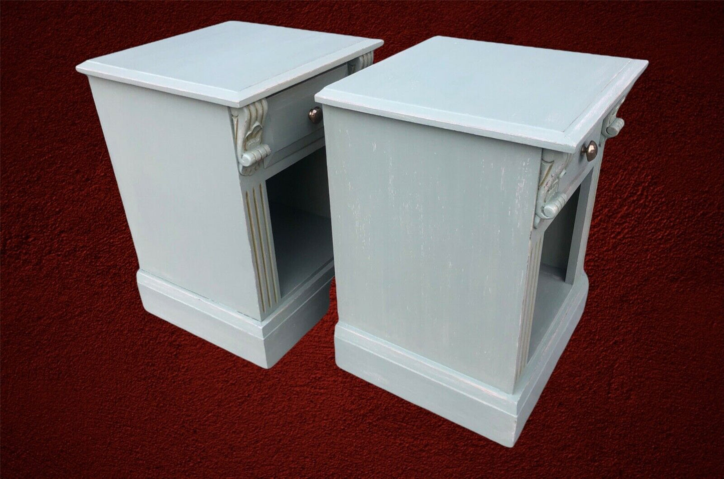 000984.....Handsome Pair Of Bedside Tables / Lamp Tables ( sold )