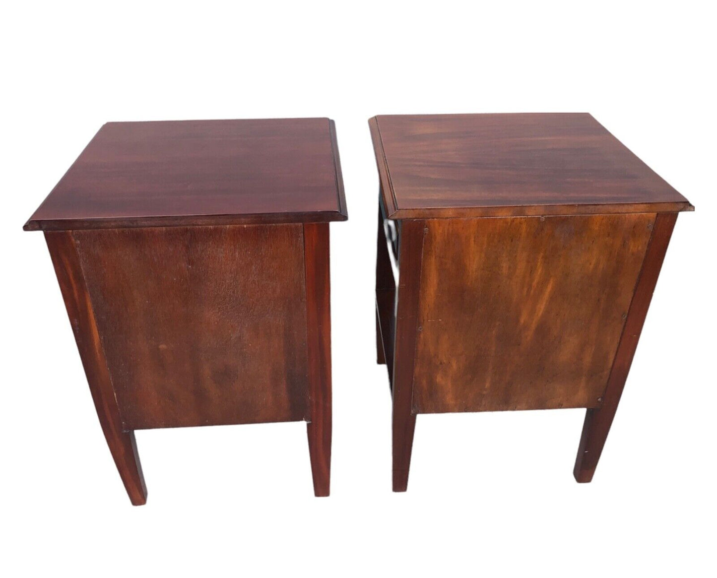 000916....Handsome Pair Of Vintage Mahogany Bedside Tables ( sold )