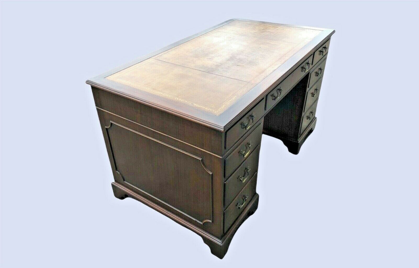 000986.....Handsome Vintage Mahogany Pedestal Desk ( sold )