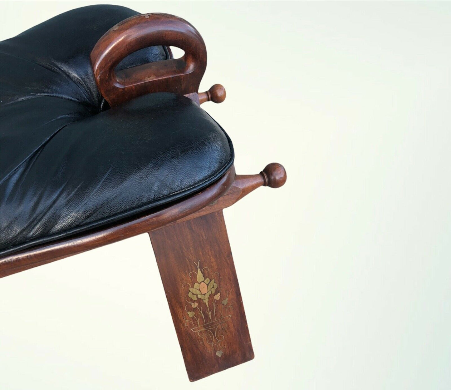 Vintage Leather Camel Saddle Stool ( SOLD )