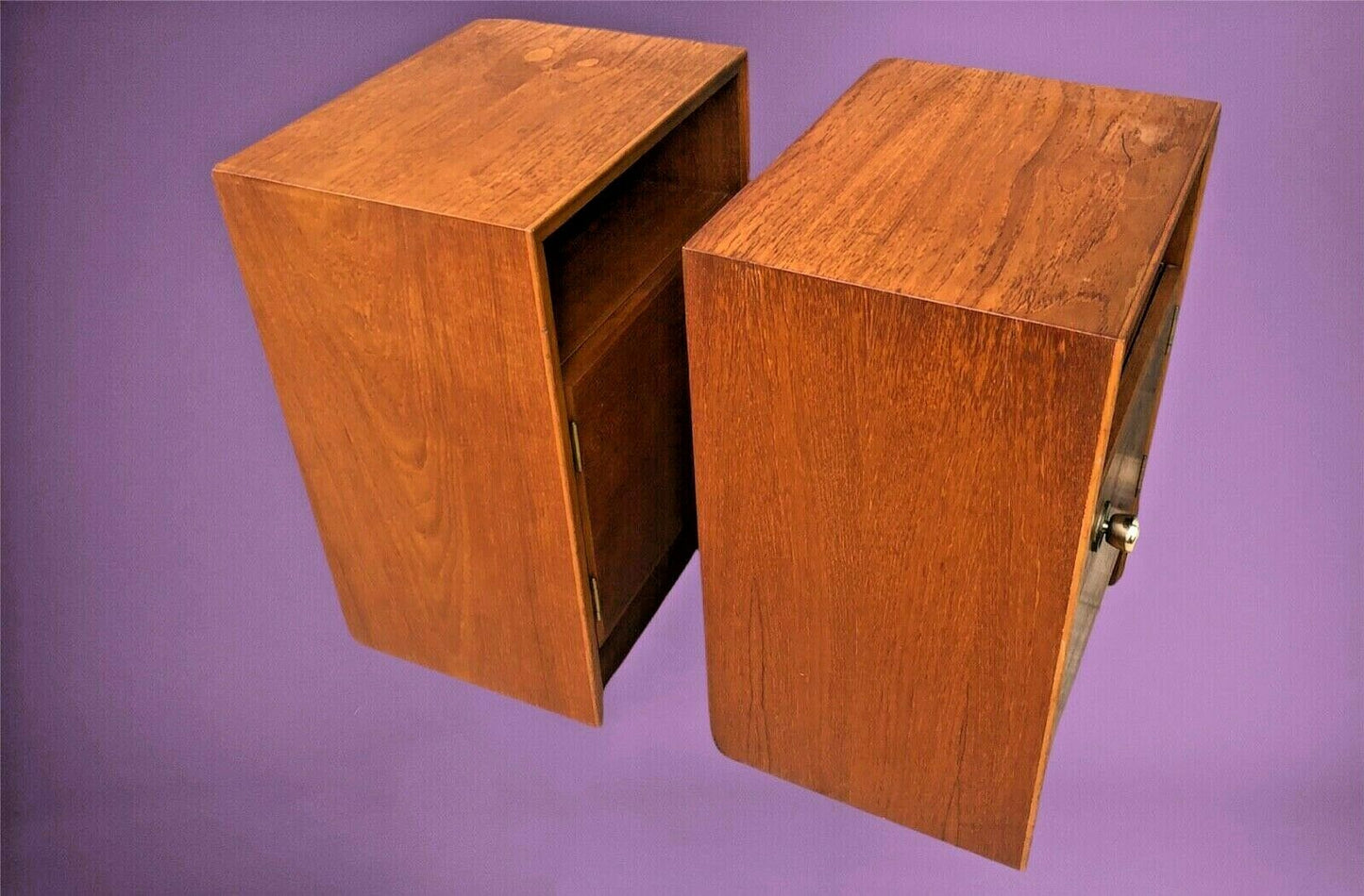 A Pair Of Retro Teak Bedside Cabinets By Meredew ( SOLD )