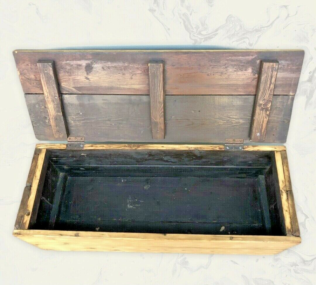 Antique Rustic Pine Coffer / Old Storage Chest ( SOLD )