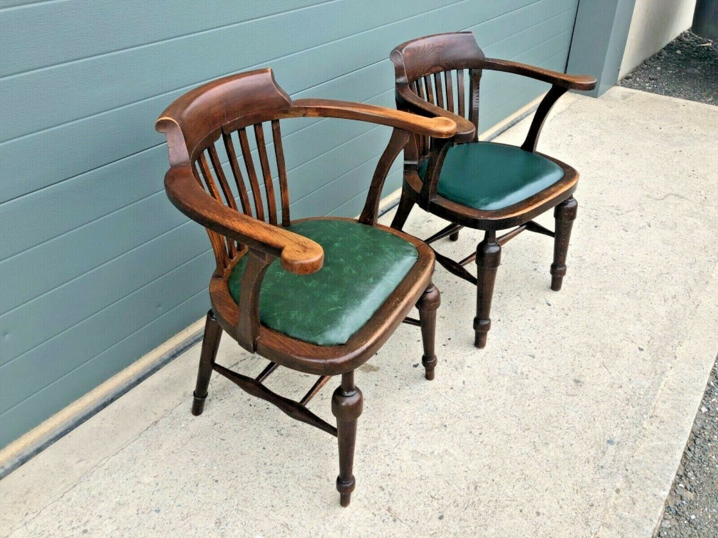 089.....Two Similar Handsome Vintage Desk Chairs