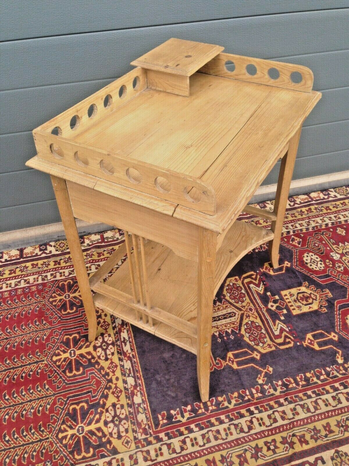 Rare Antique Pine Childs Desk / Lovely Old Bedside Table ( SOLD )