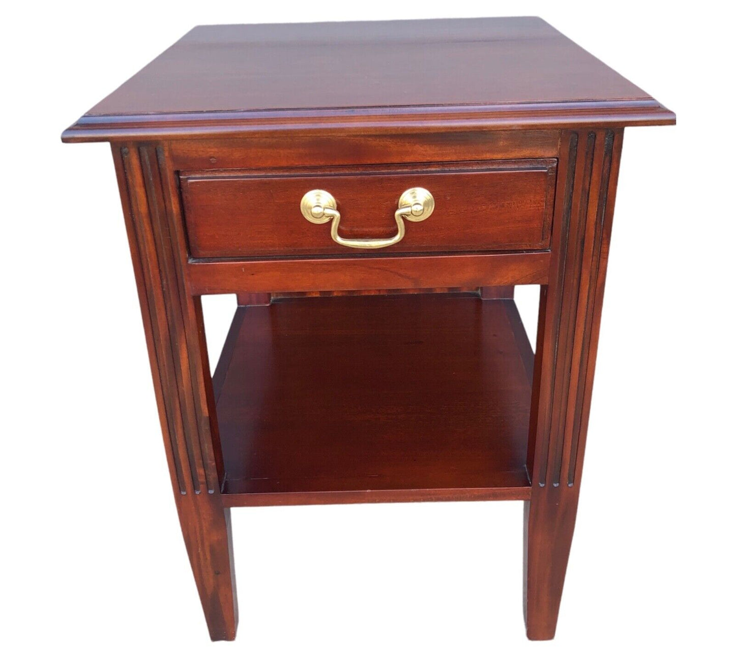 000916....Handsome Pair Of Vintage Mahogany Bedside Tables ( sold )