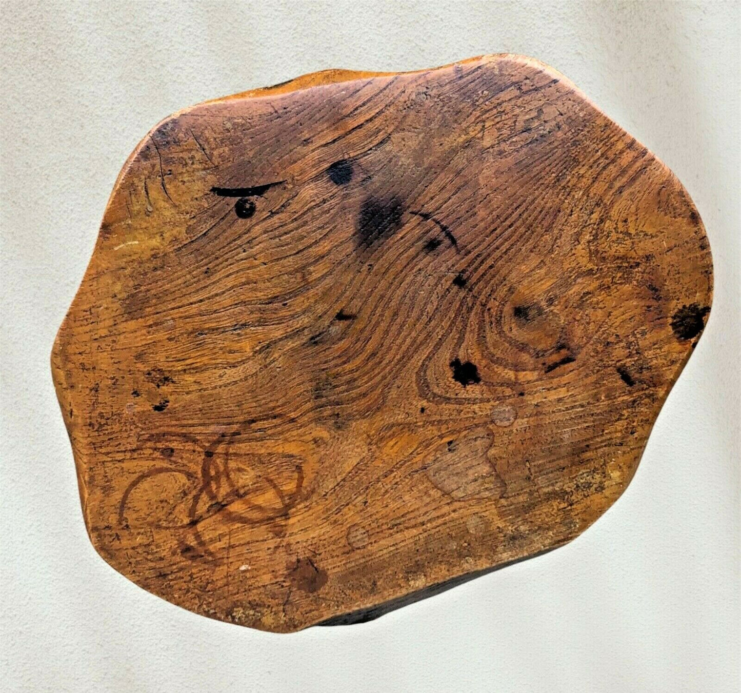 065.....Arts And Crafts Solid Elm Stool By Wanderwood (sold )