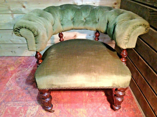 Handsome Victorian Mahogany Club Chair / Antique Chesterfield Style Armchair ( SOLD )