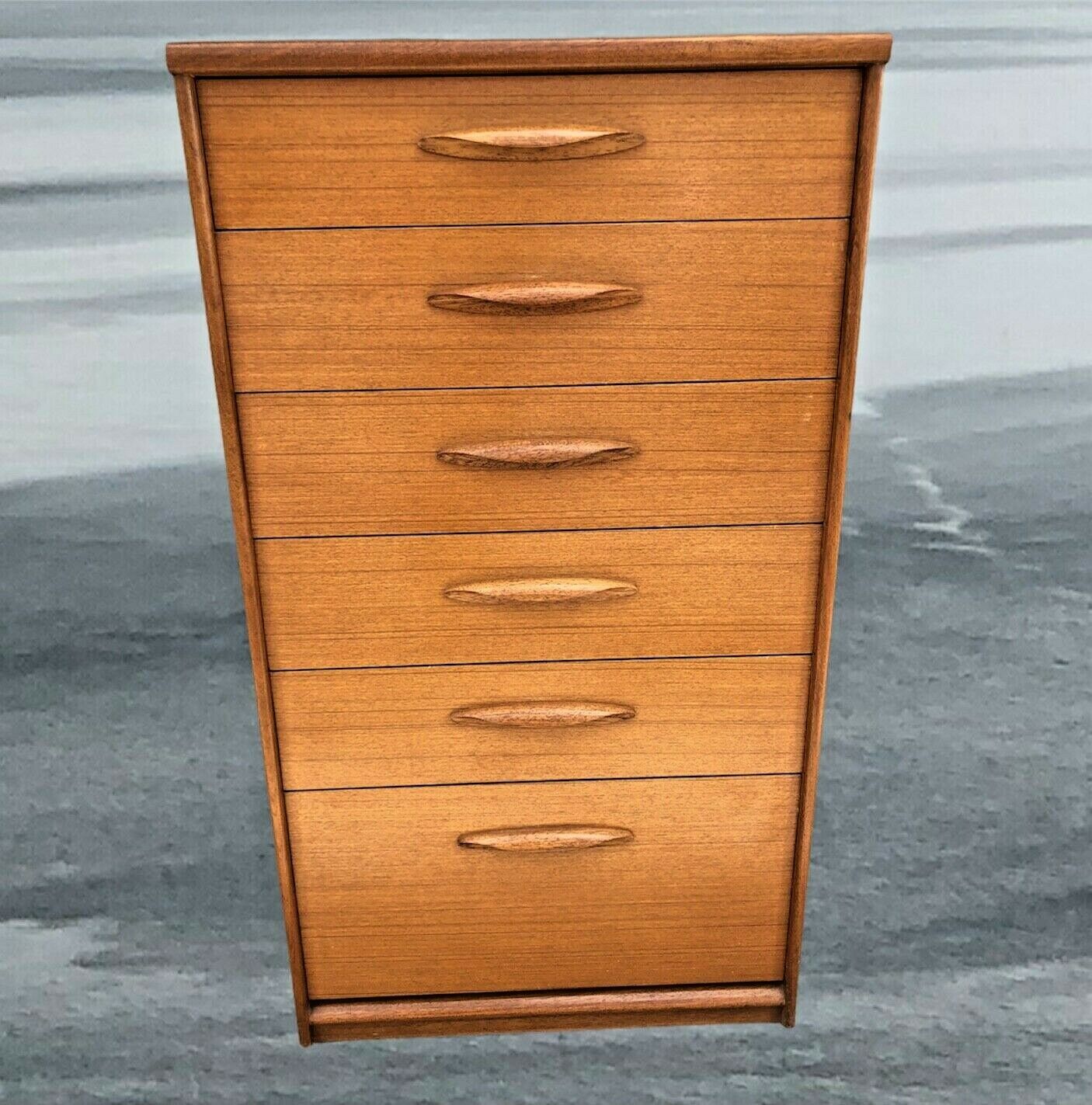 Teak tallboy store chest of drawers