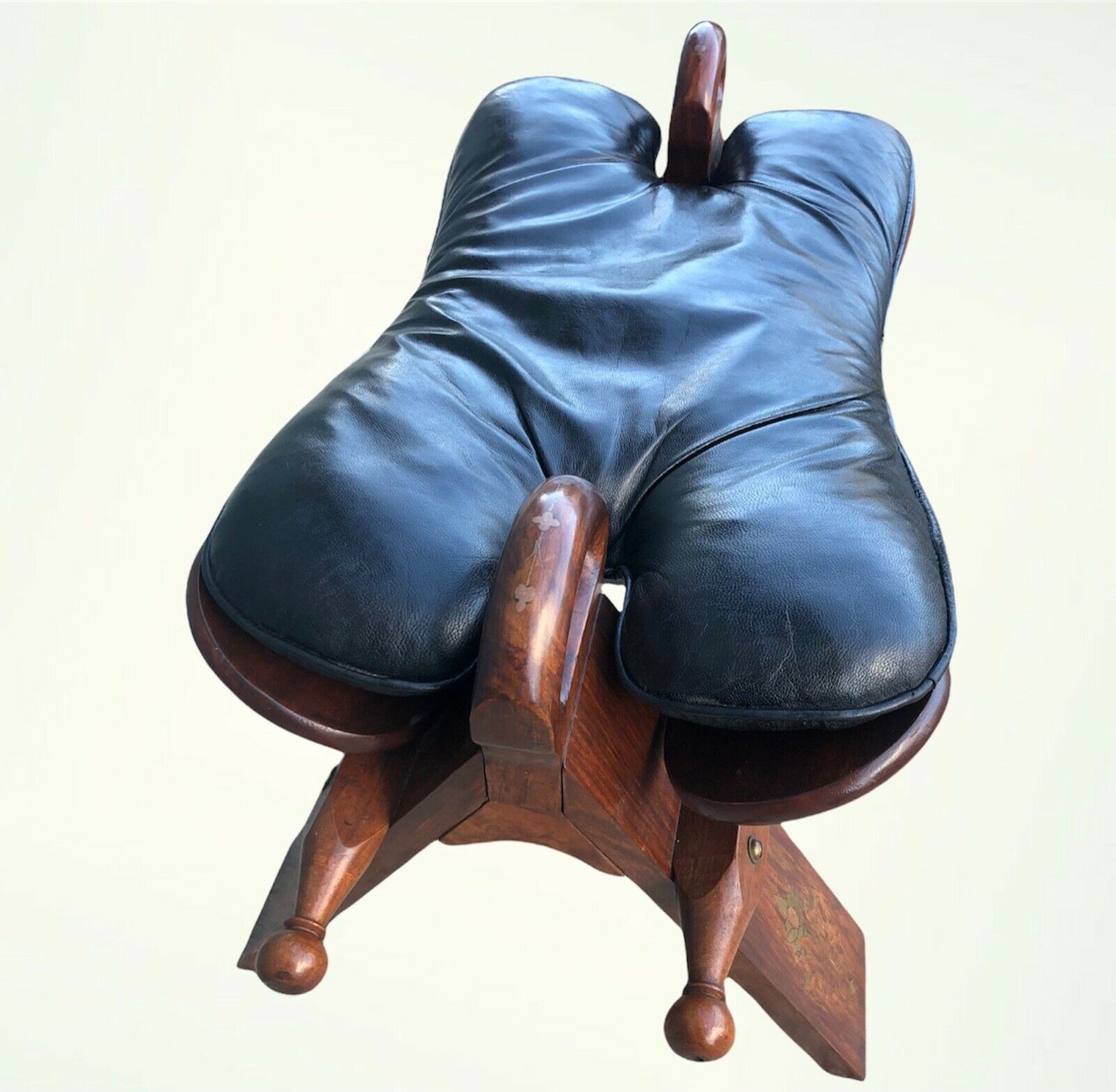 Vintage Leather Camel Saddle Stool ( SOLD )