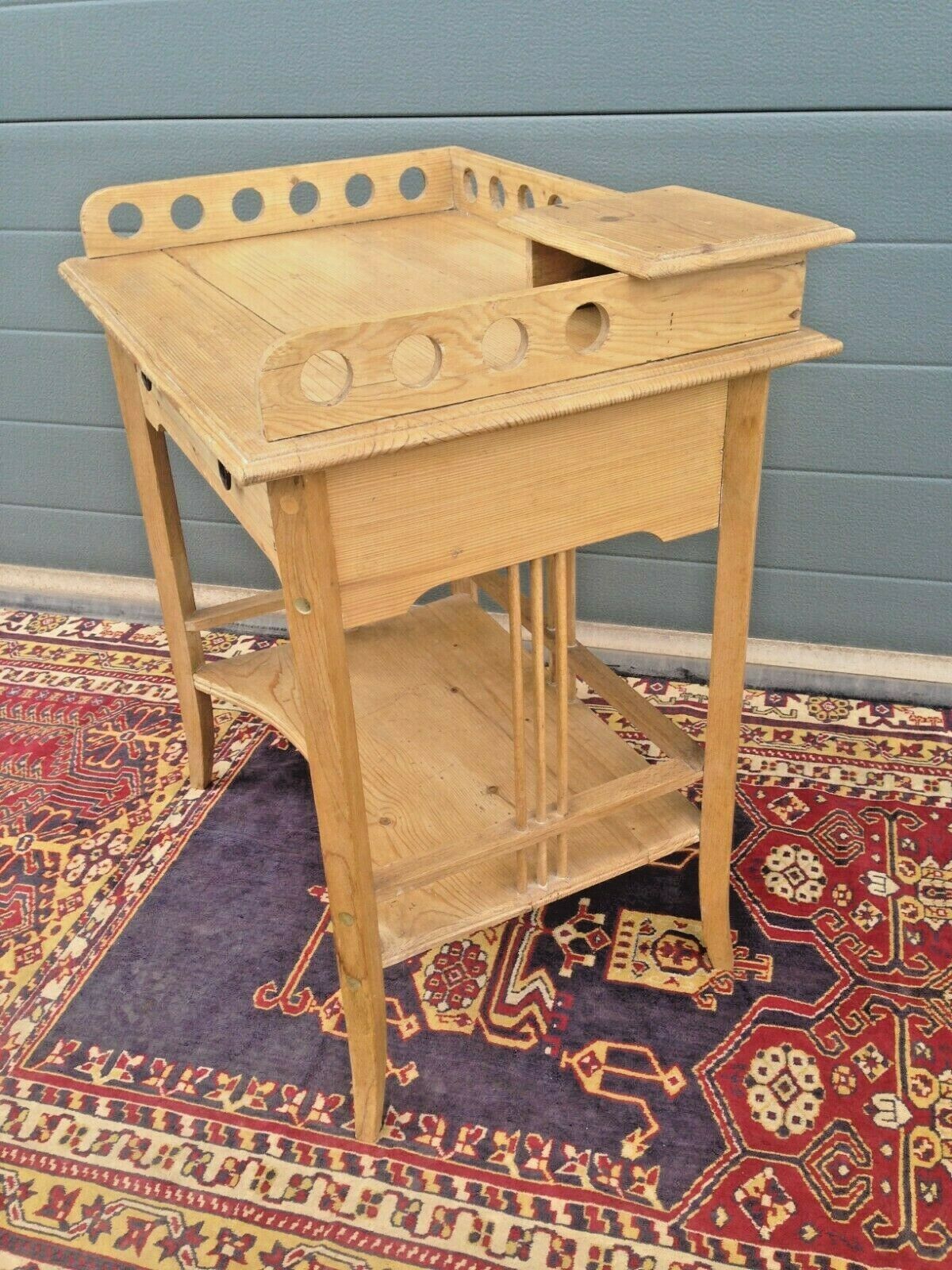 Rare Antique Pine Childs Desk / Lovely Old Bedside Table ( SOLD )