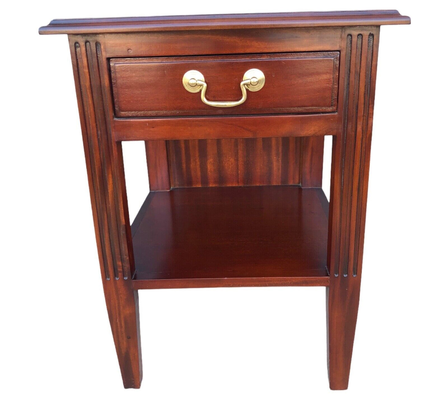 000916....Handsome Pair Of Vintage Mahogany Bedside Tables ( sold )