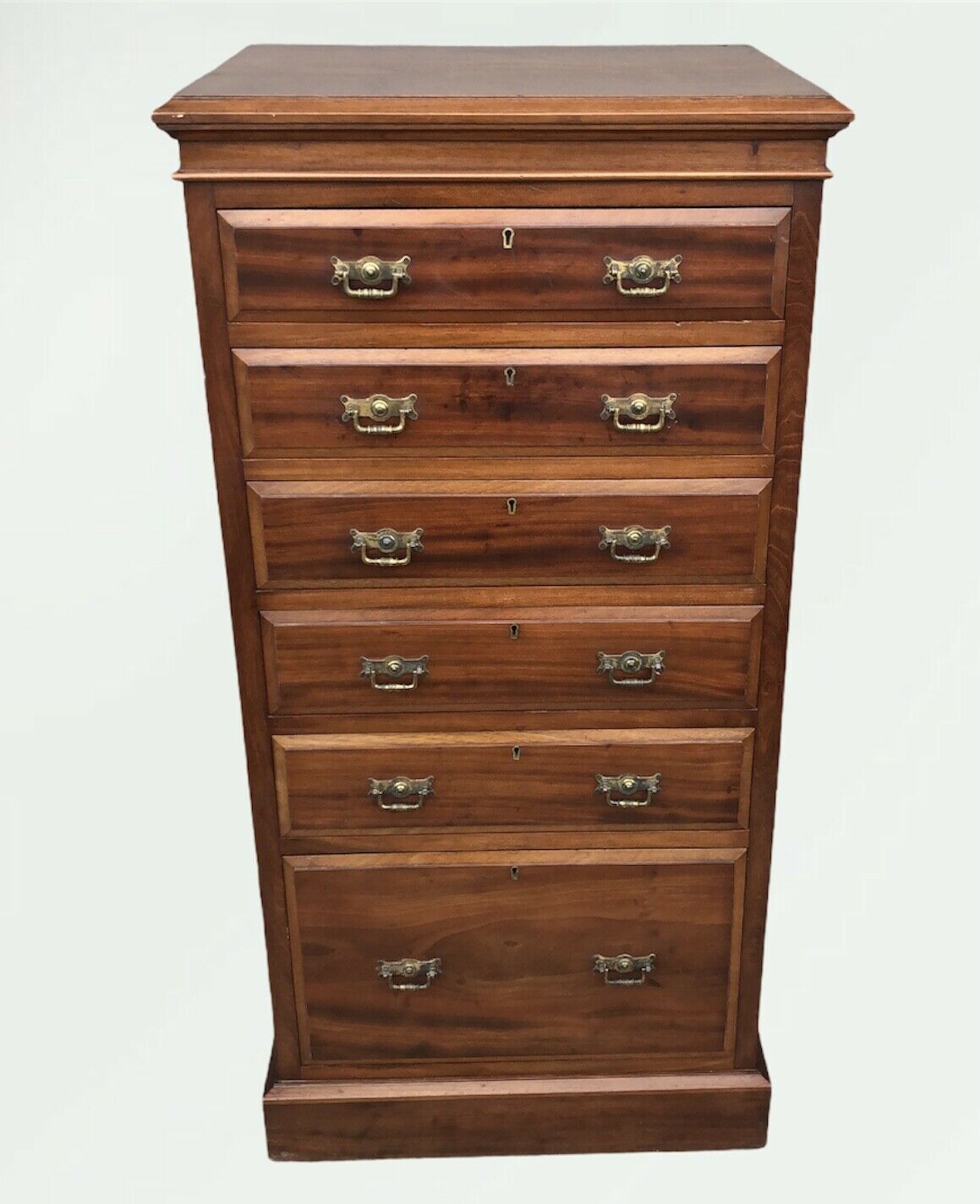 Handsome Antique Solid Walnut Tallboy Chest Of Drawers ( SOLD )