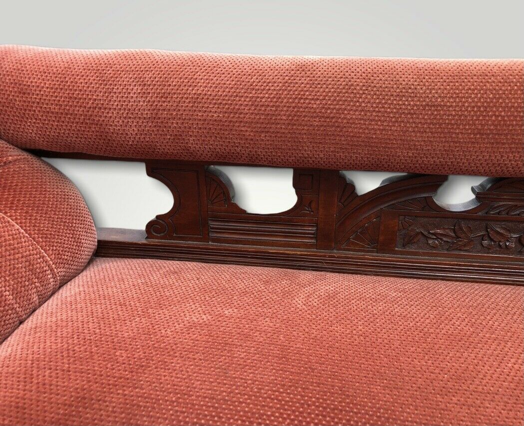 Lovely Carved Walnut Antique Chaise Longue / Sofa ( SOLD )