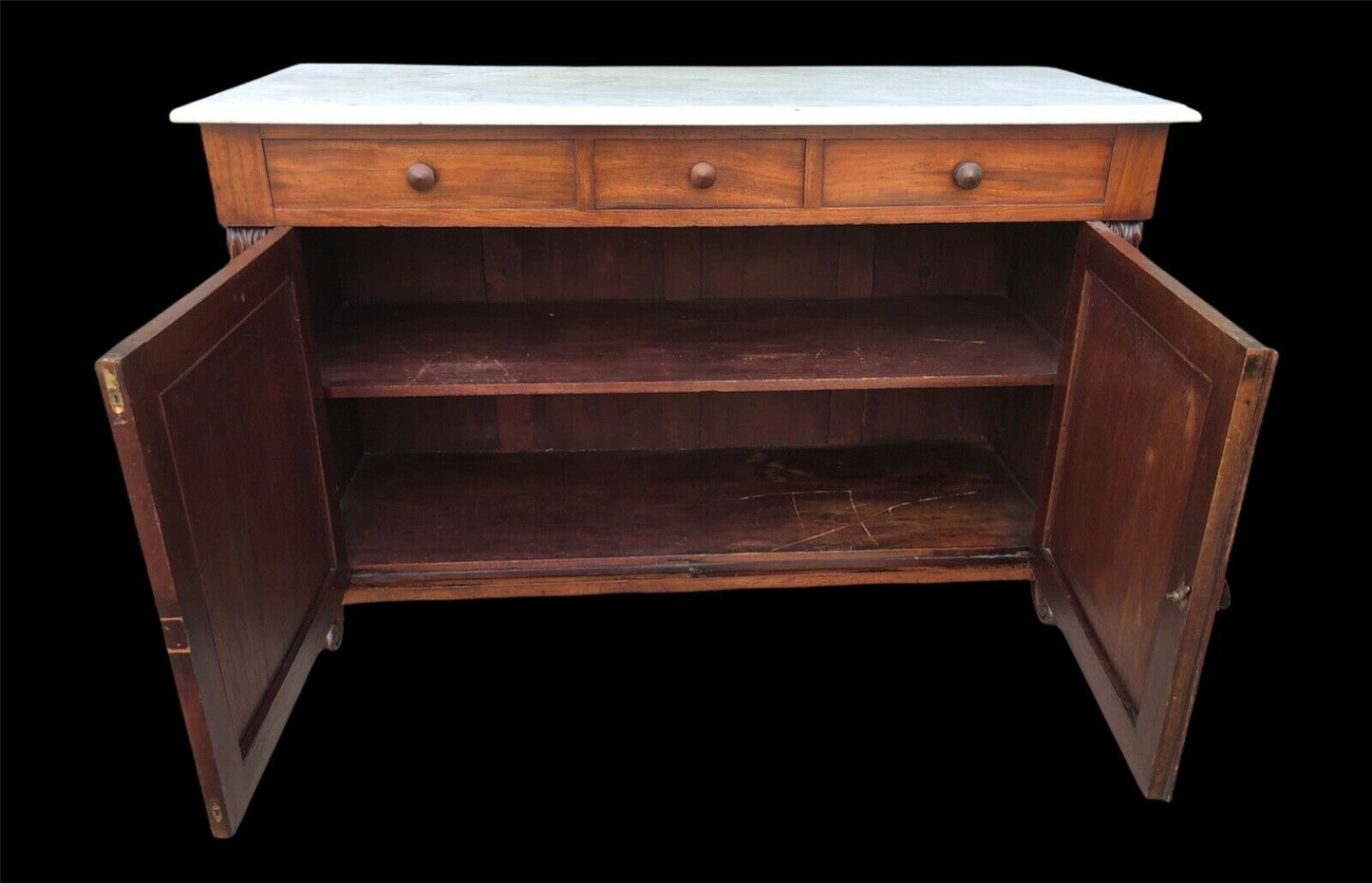 000978.....Handsome Antique Flame Mahogany Washstand / Sideboard ( sold )