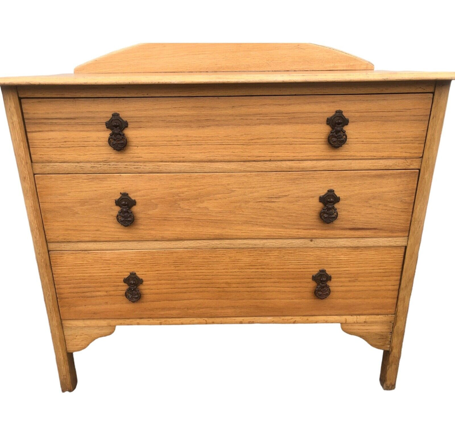 000926....Handsome Vintage Stripped Oak Chest Of Drawers ( sold )