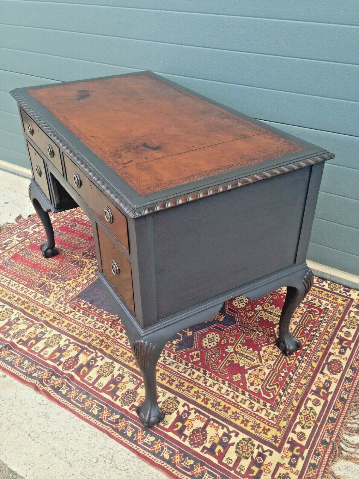Vintage Mahogany Desk / Vintage Chippendale Style Writing Table ( SOLD )