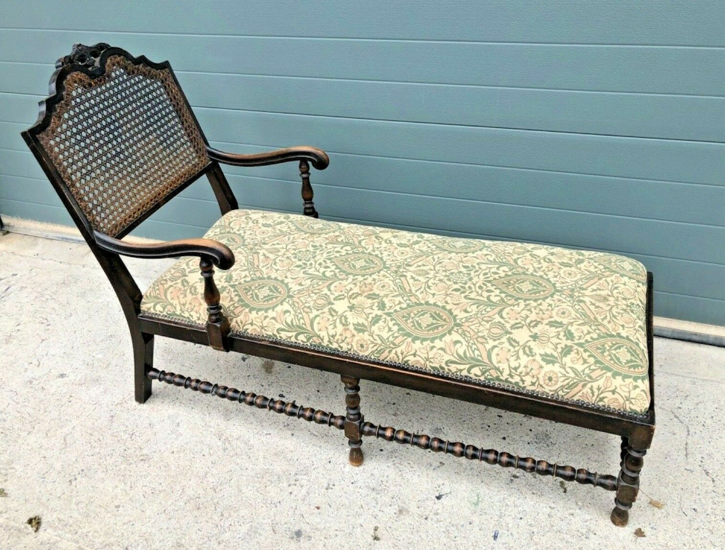 Vintage Jacobean Style Day Bed / Oak Chaise Longue ( SOLD )