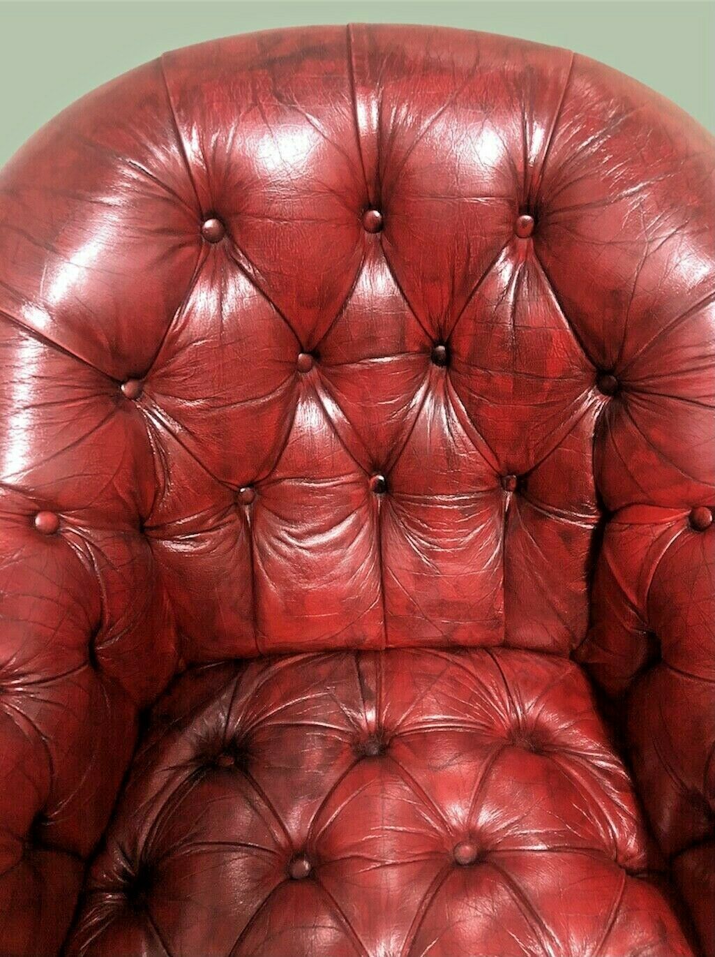 Stunning Vintage Chesterfield Style Red Leather Armchair ( SOLD )