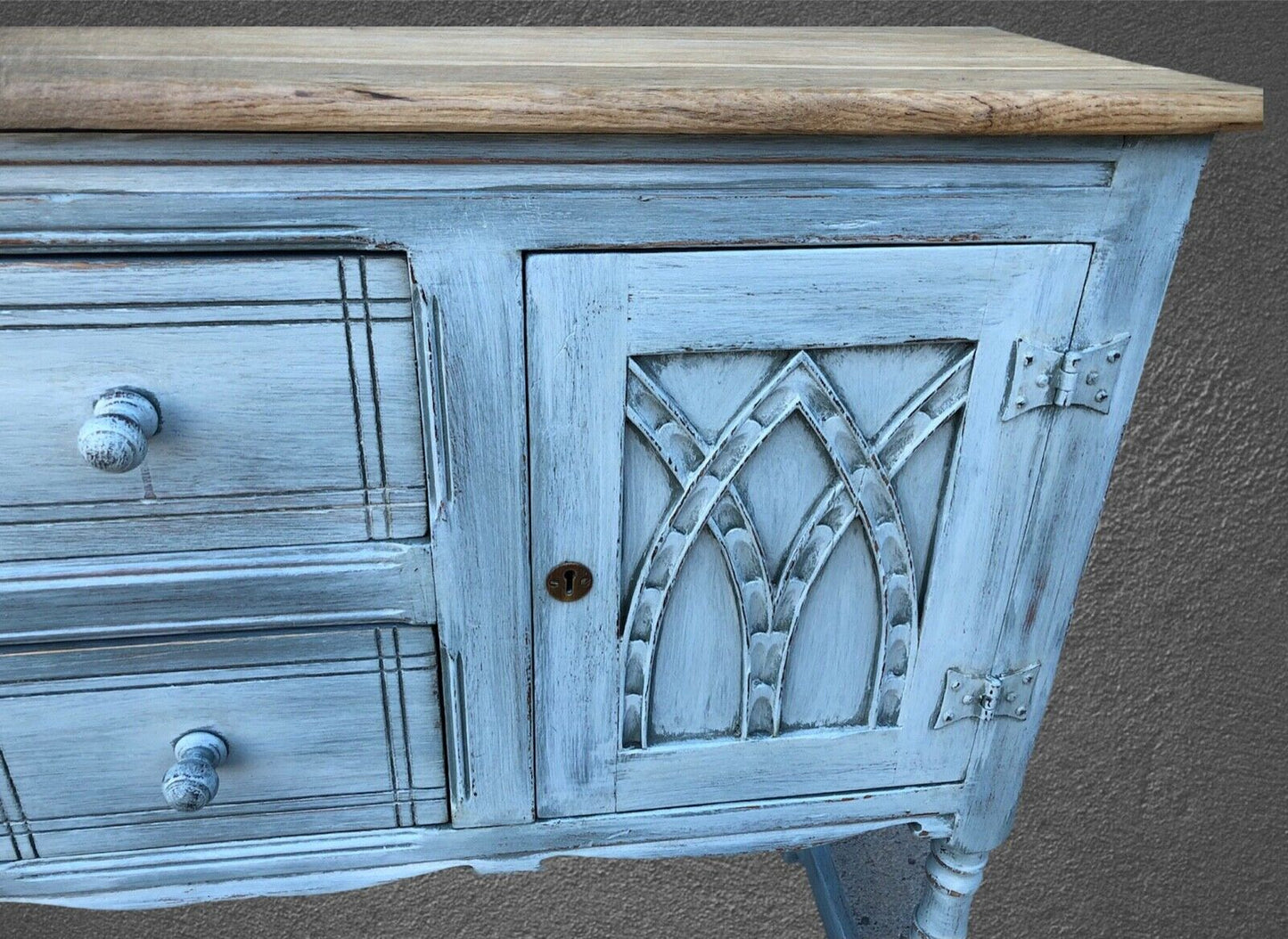 Gorgeous Vintage Carved Oak Sideboard / Gothic Style Sideboard ( SOLD )