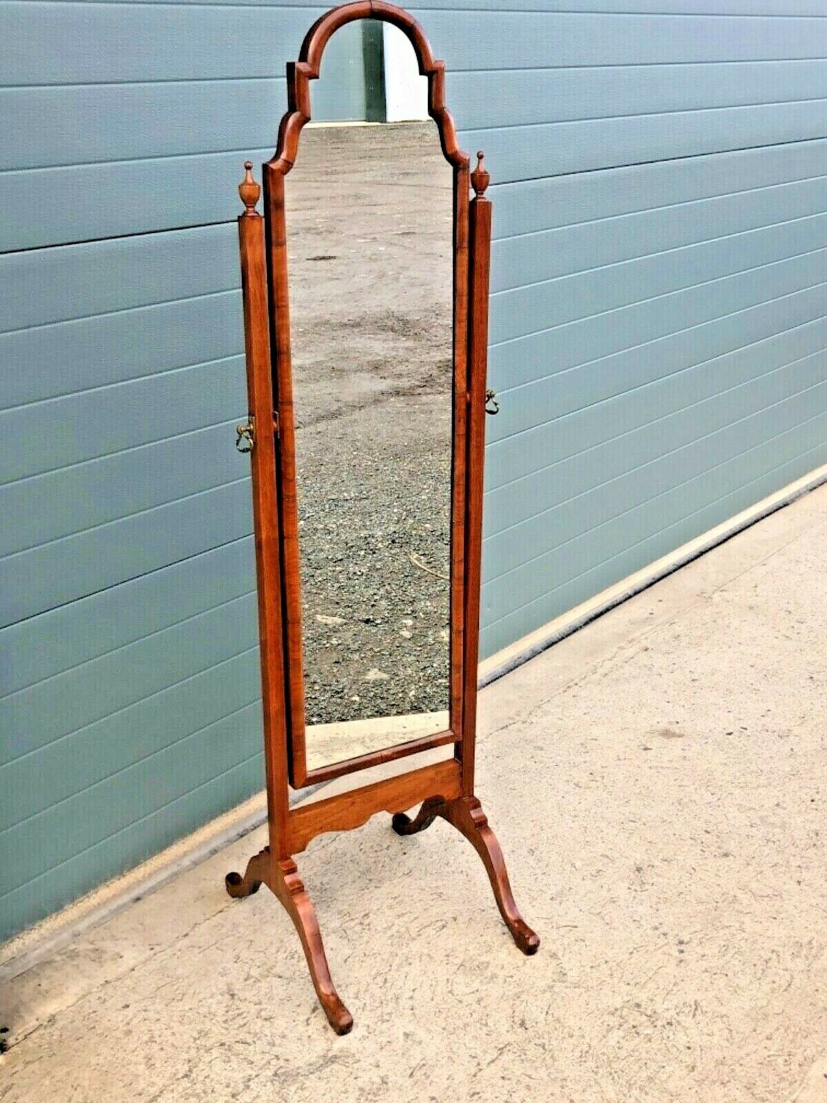 Handsome Vintage Walnut Cheval Mirror ( SOLD )