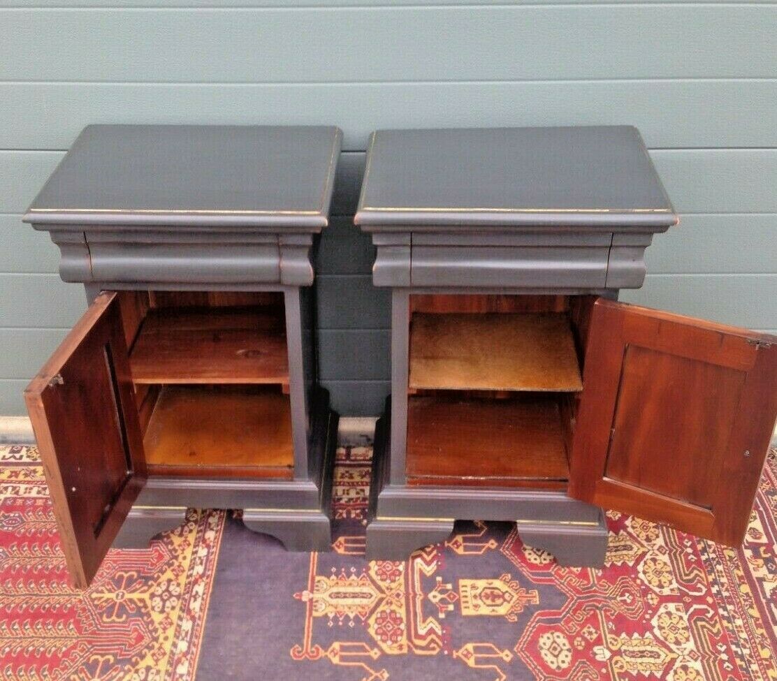 Stunning Pair Of Refinished Bedside Cabinets / Vintage Bedside Cupboards ( SOLD )