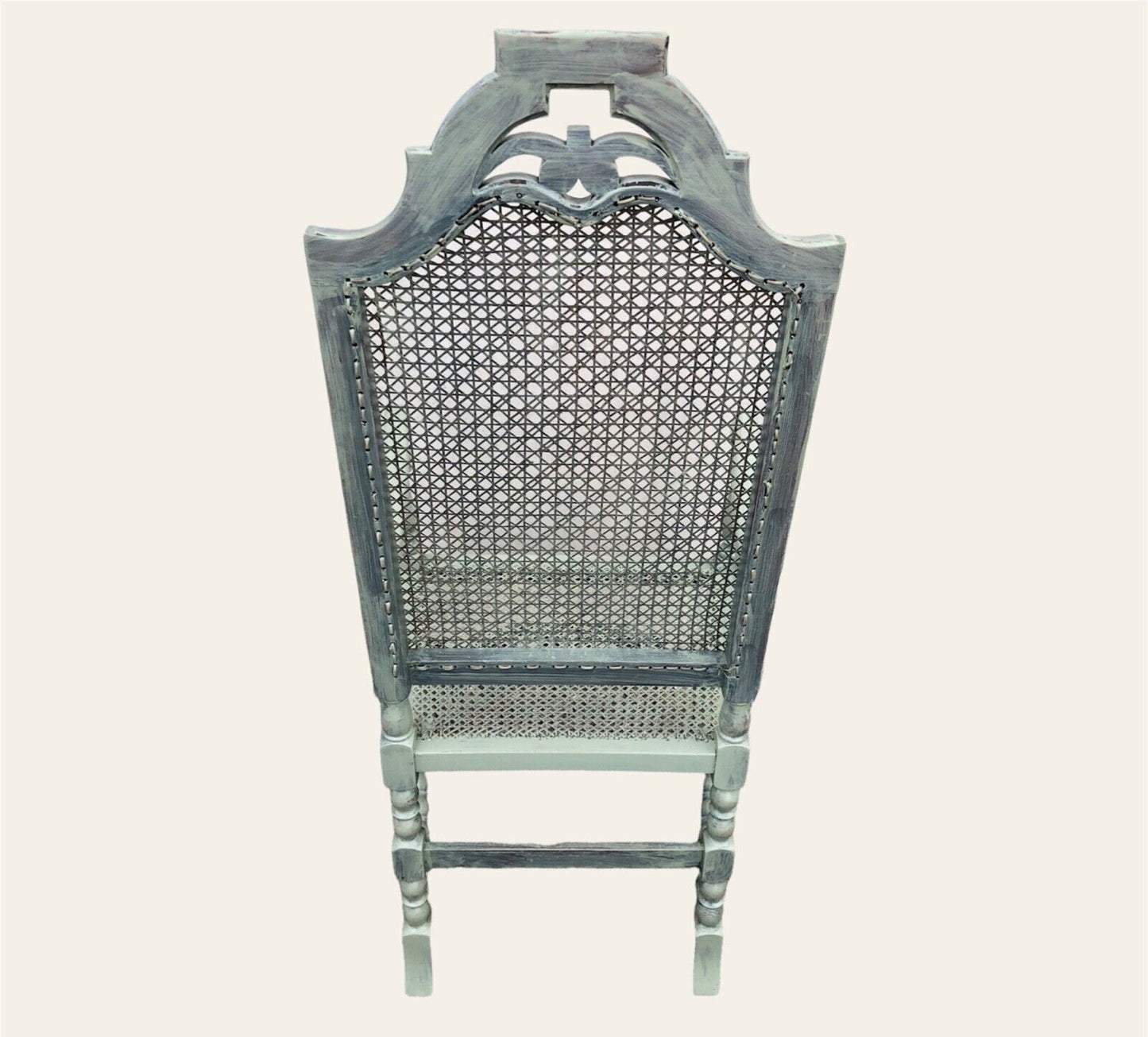 000937.....Handsome Vintage Caned Hall Chair