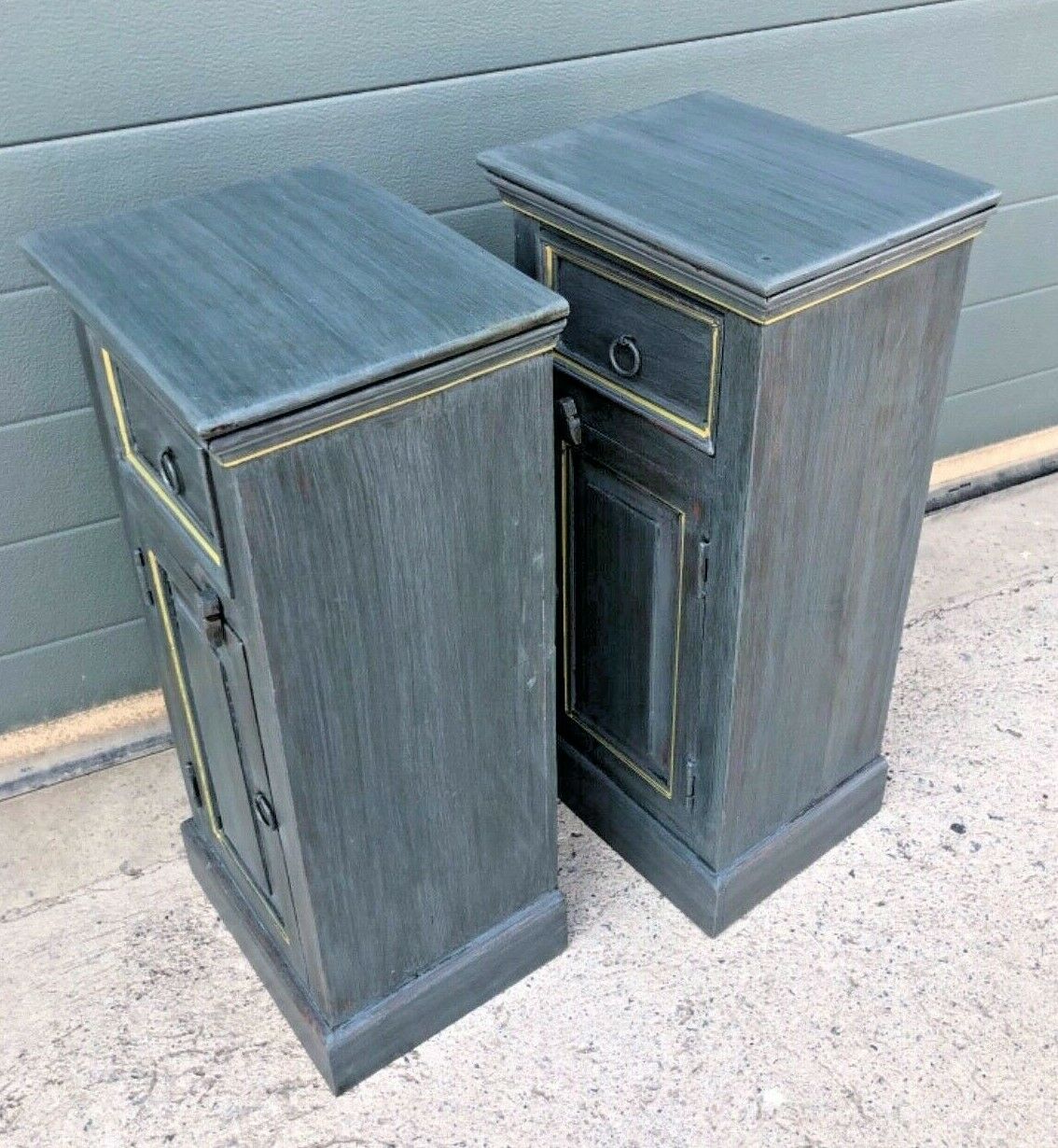 Pair Of Small Rustic Bedside Tables ( SOLD )