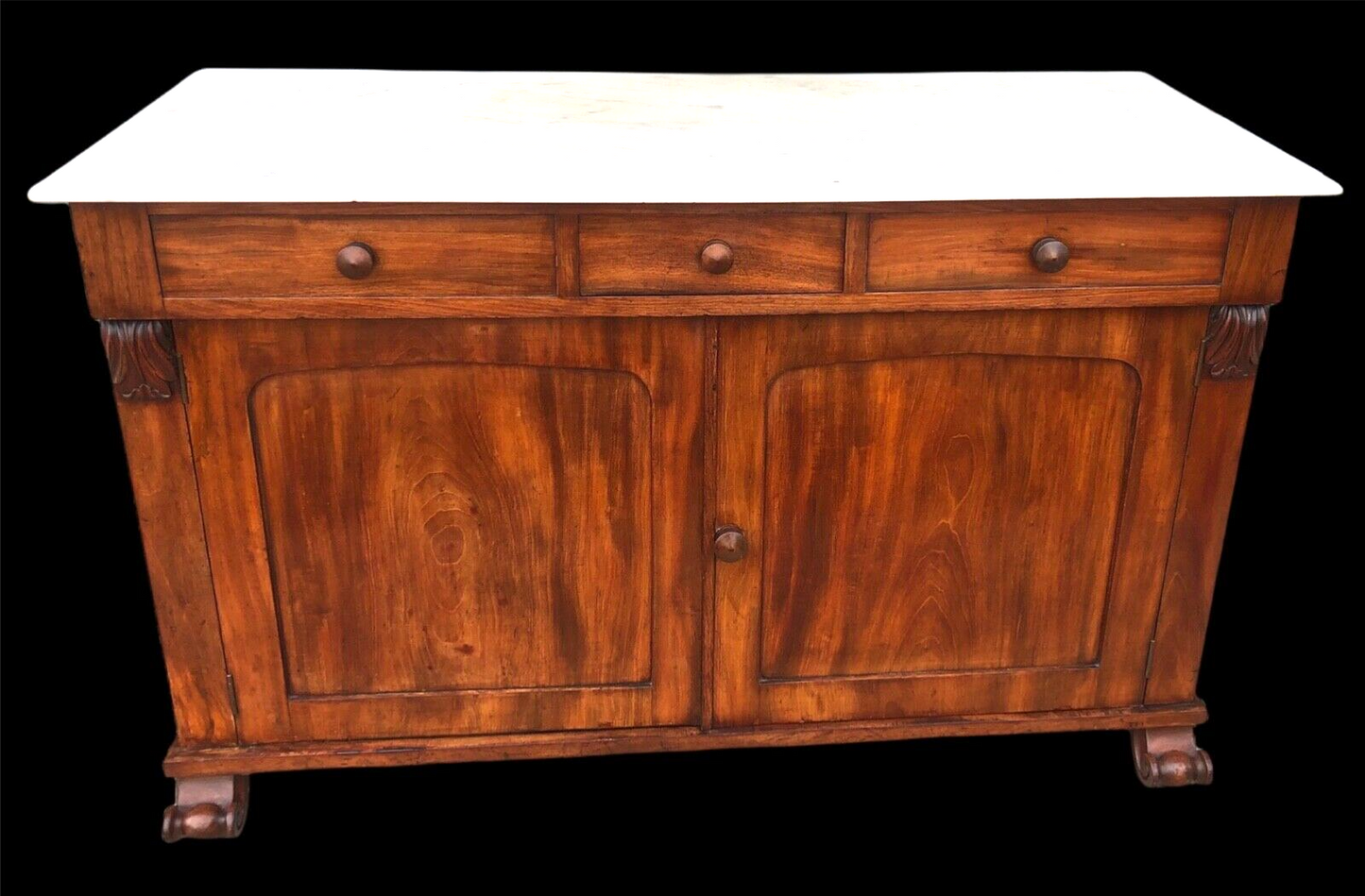 000978.....Handsome Antique Flame Mahogany Washstand / Sideboard ( sold )