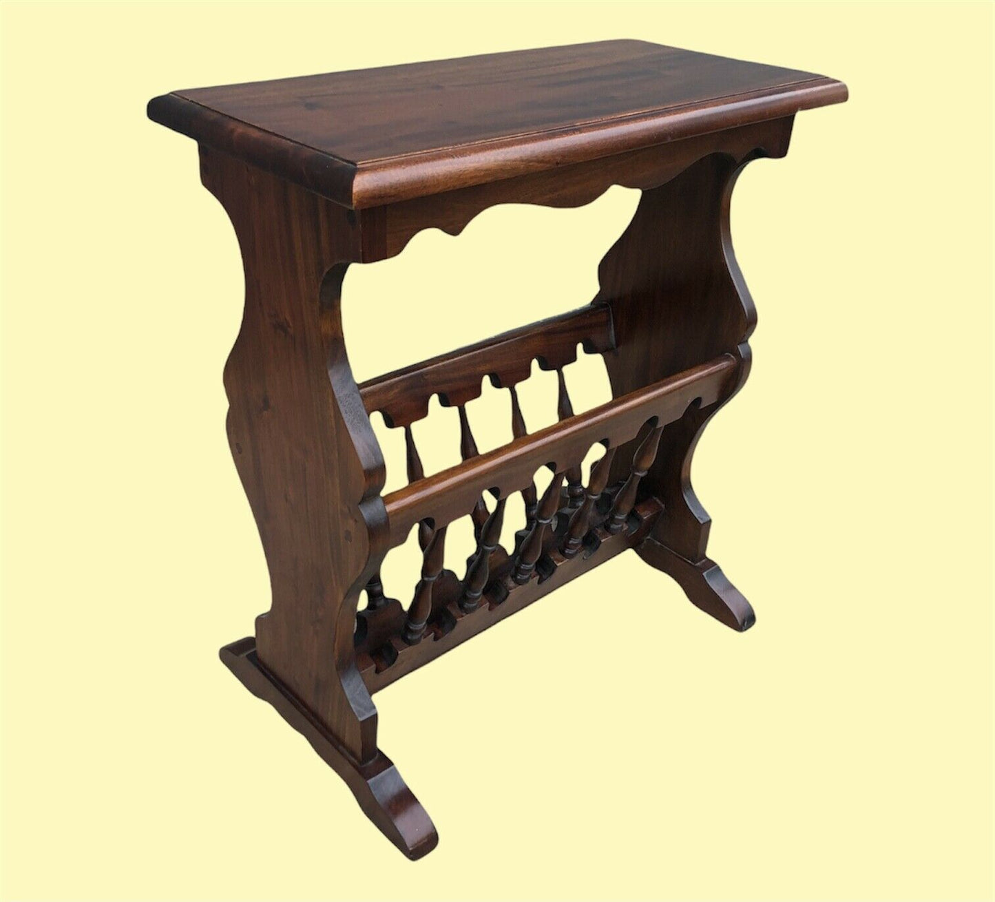 000993....Vintage Reproduction Solid Mahogany Magazine Rack ( SOLD )