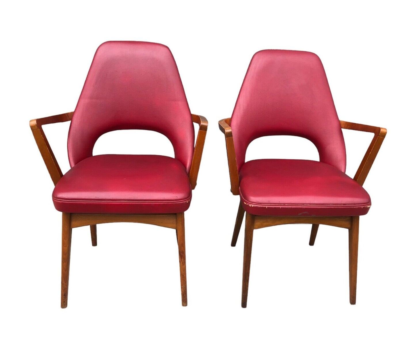 000907....Handsome Pair Of Ben Armchairs / Mid Century Modern Chairs ( sold )