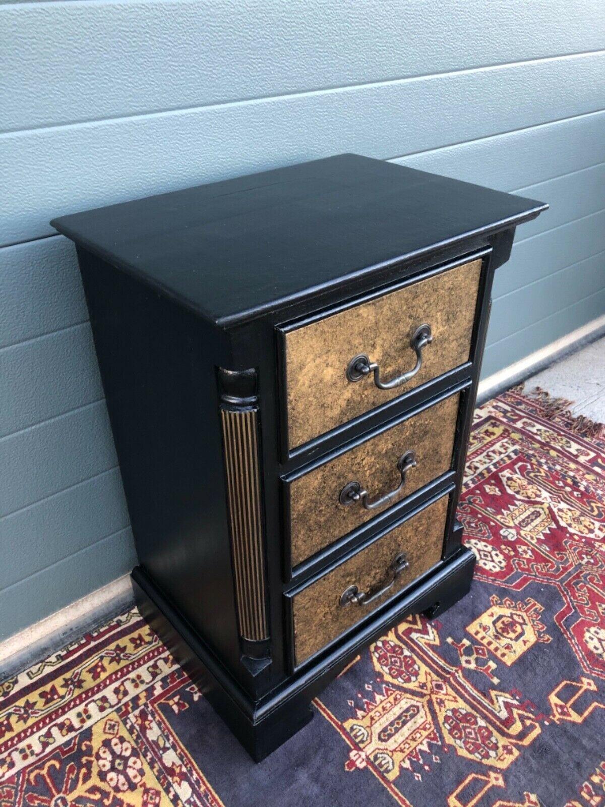 A Pair Of Vintage Empire Style Bedside Chests / Refinished Pine Bedside Tables ( SOLD )