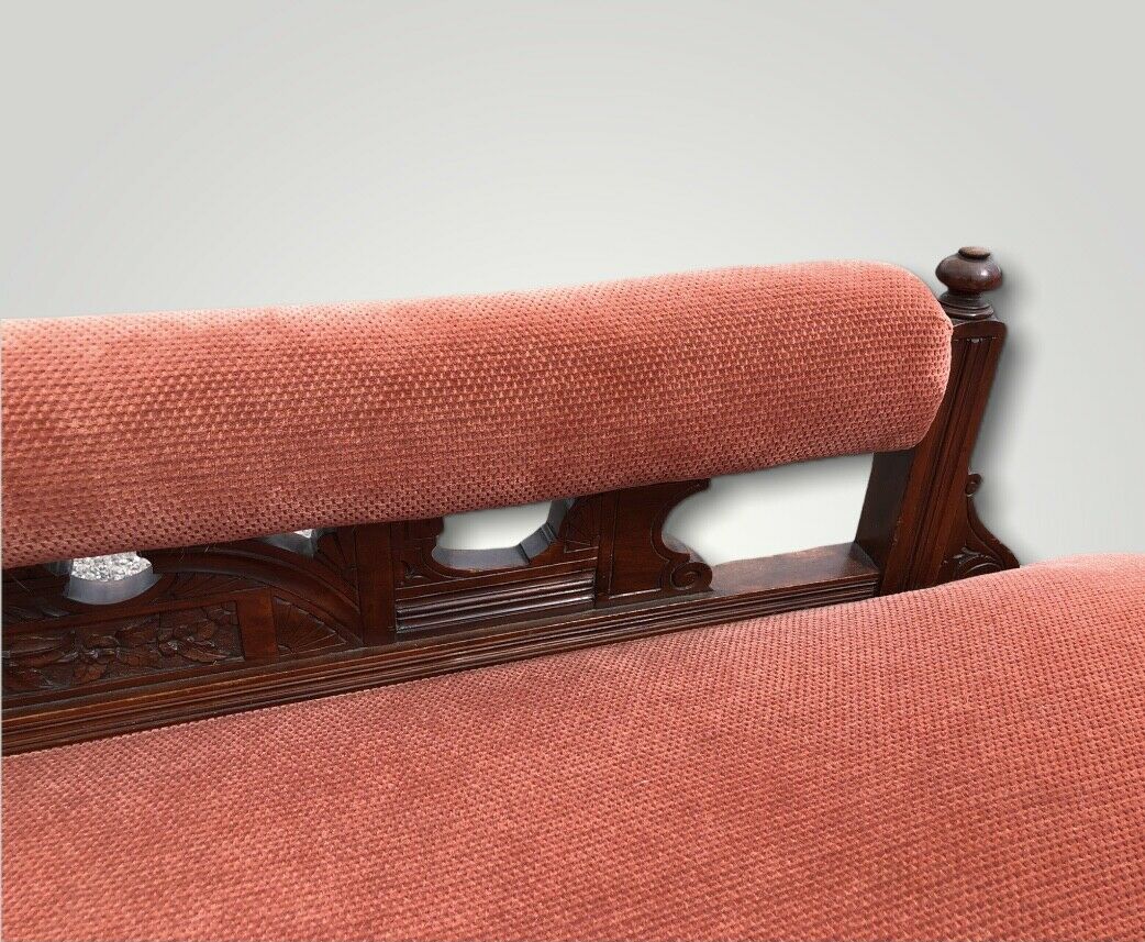 Lovely Carved Walnut Antique Chaise Longue / Sofa ( SOLD )