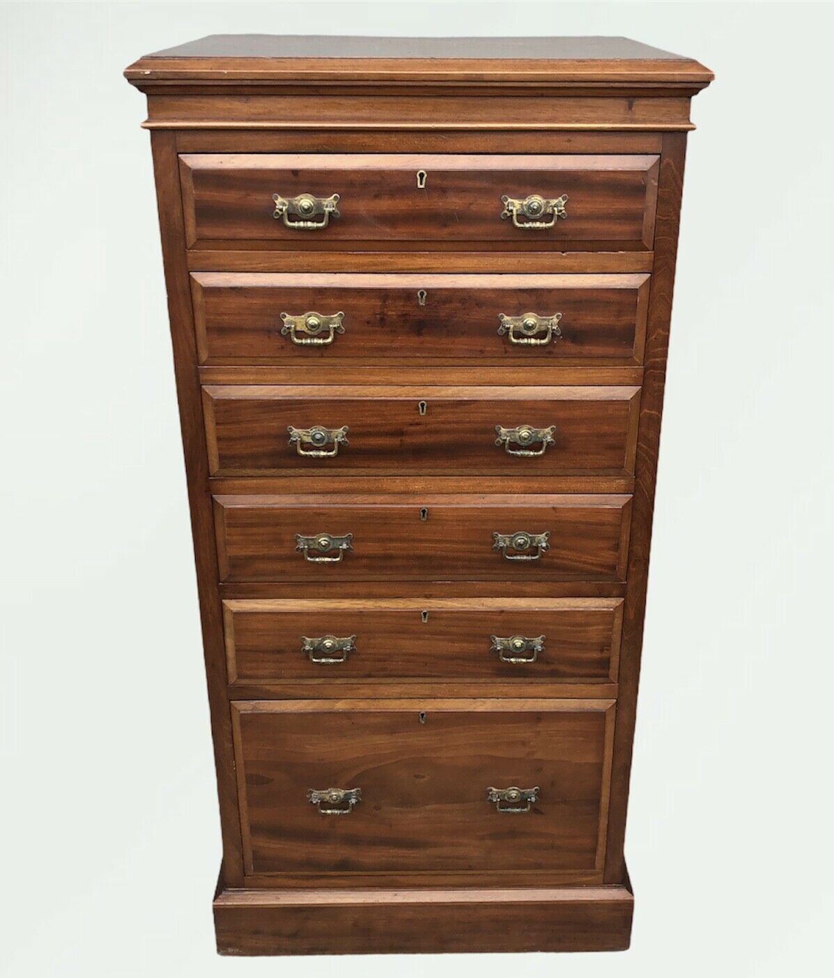 Handsome Antique Solid Walnut Tallboy Chest Of Drawers ( SOLD )
