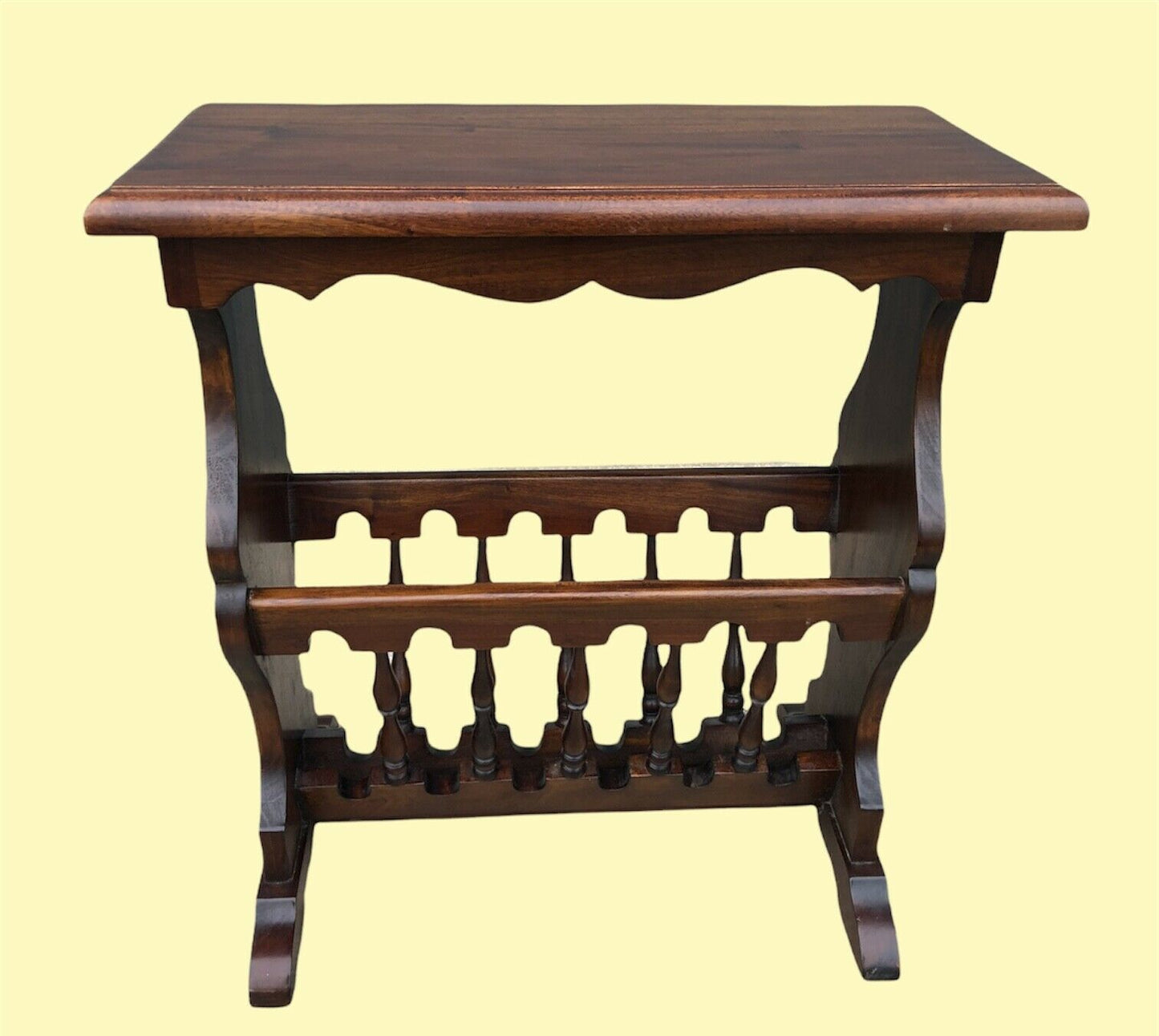 000993....Vintage Reproduction Solid Mahogany Magazine Rack ( SOLD )