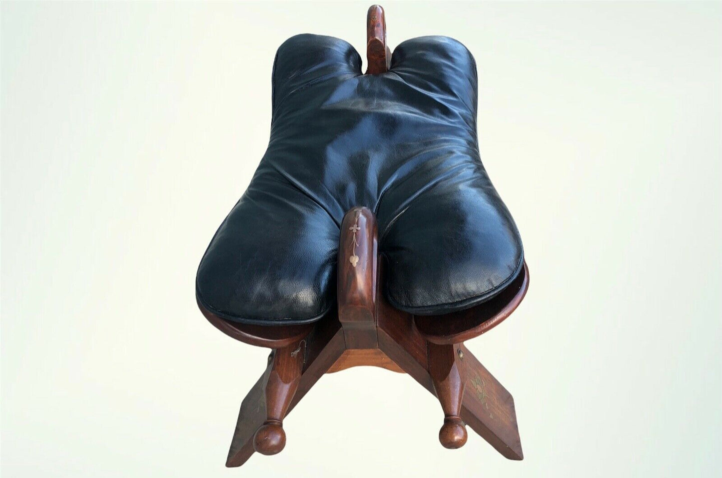 Vintage Leather Camel Saddle Stool ( SOLD )