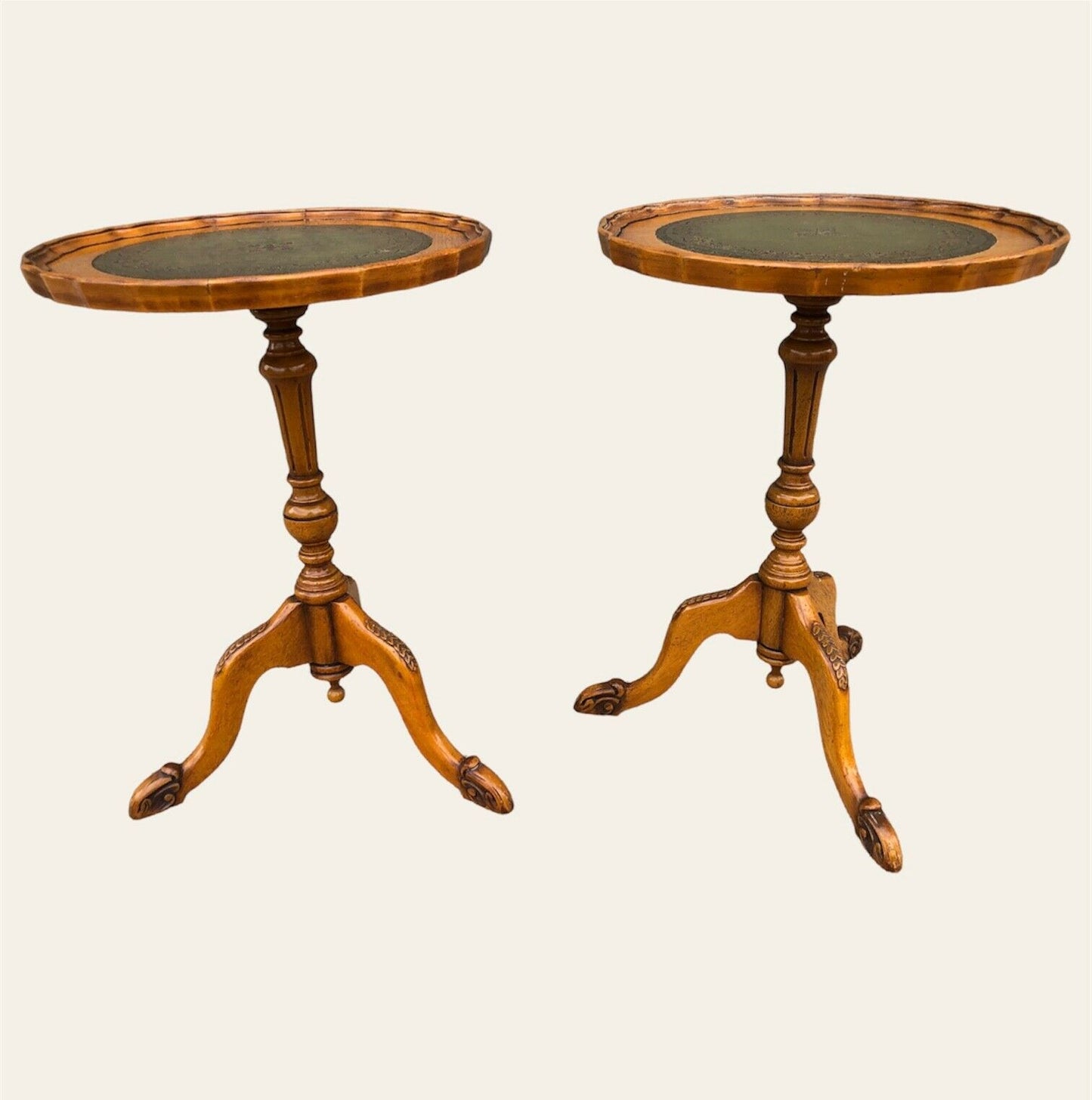 000955....A Handsome Pair Of Vintage Wine Tables / Occasional Tables ( Sold )