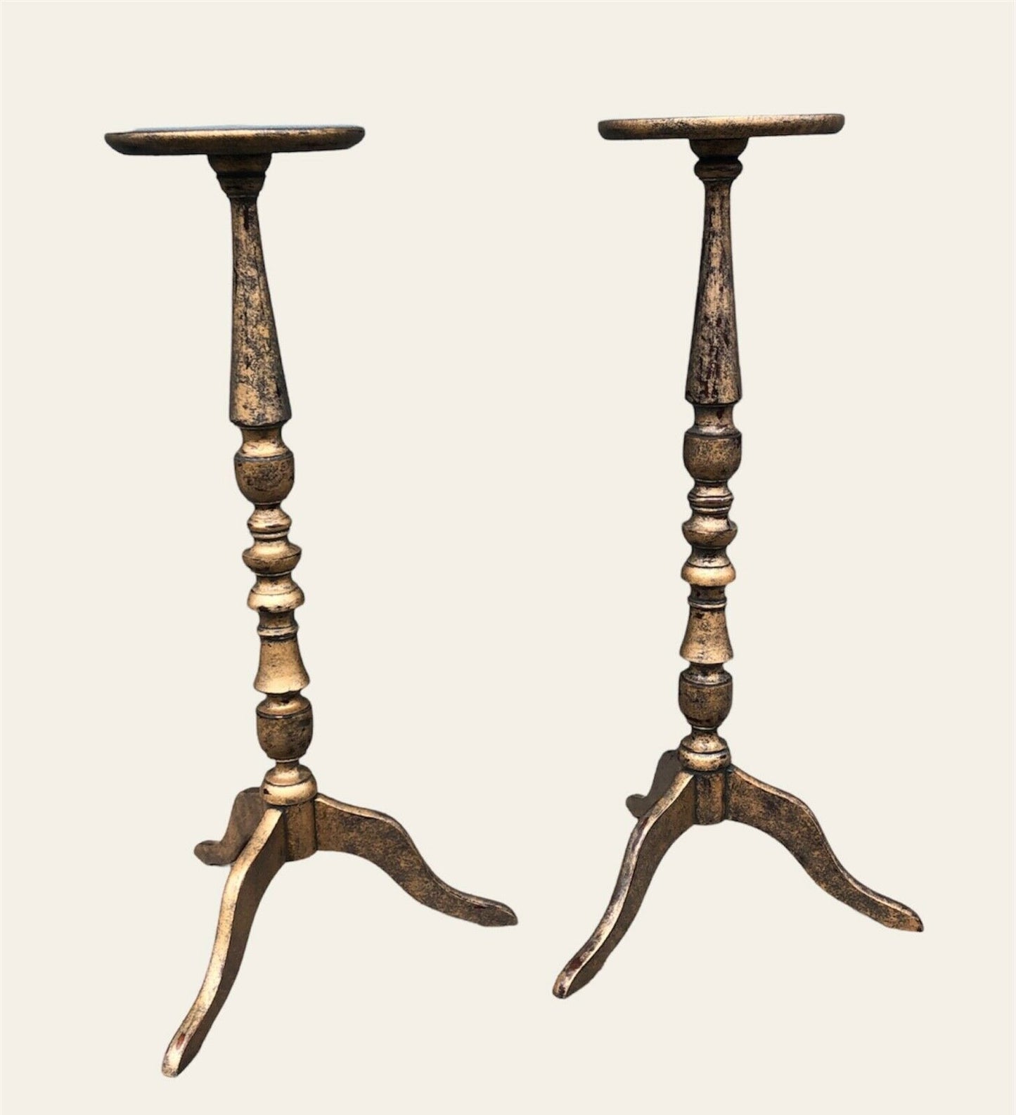 000958....A Pair Of Handsome Vintage Torcheres / Plant Stands ( sold )