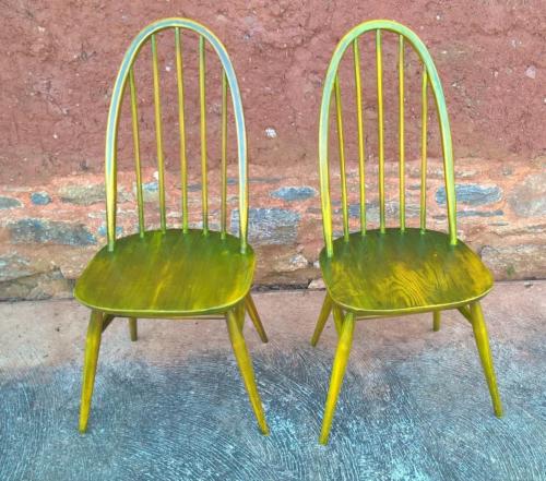 Pair Of Upcycled Ercol Kitchen Chairs