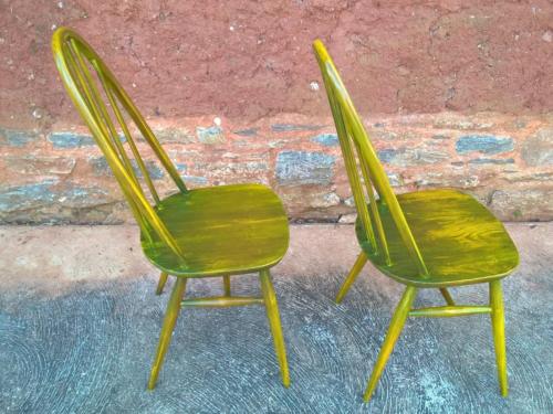 Pair Of Upcycled Ercol Kitchen Chairs