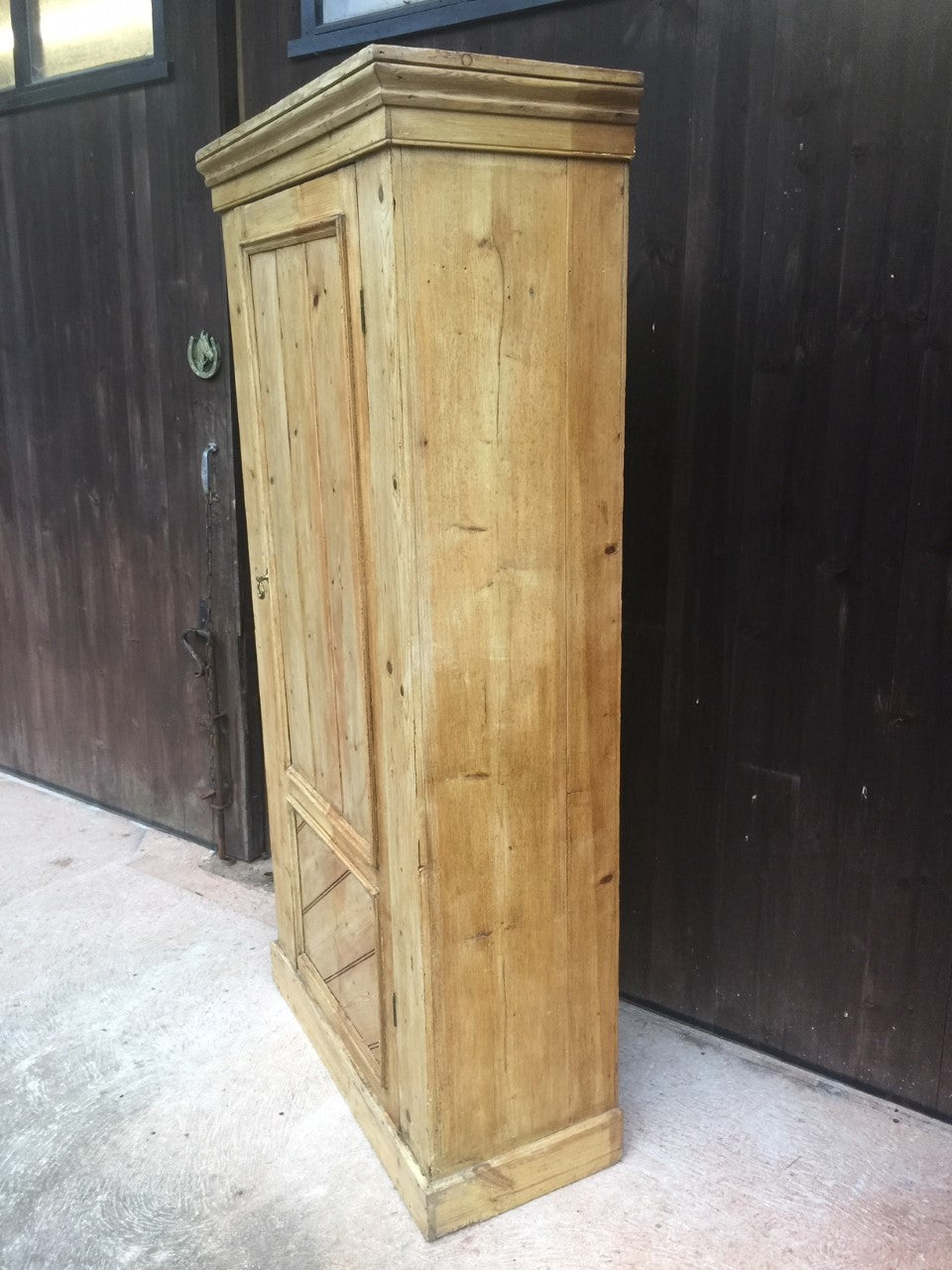 Vintage Stripped Pine Single Wardrobe / Pine Hall Robe